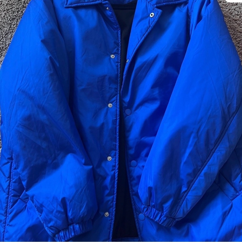 Aritzia TNA Coaches Blue Bomber Jacket - Picture 3 of 4